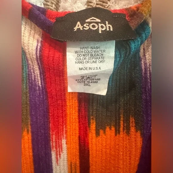 Tank dress, colorful, tie waist 3X - Picture 3 of 4